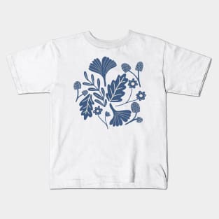 Autumn magic forest in blue Kids T-Shirt